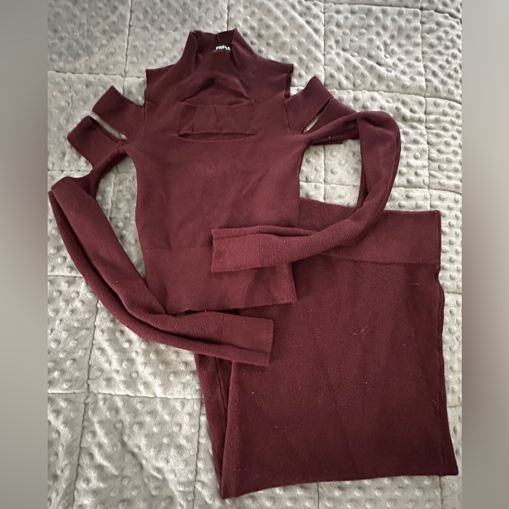 Two Piece Cut Out Top and Skirt